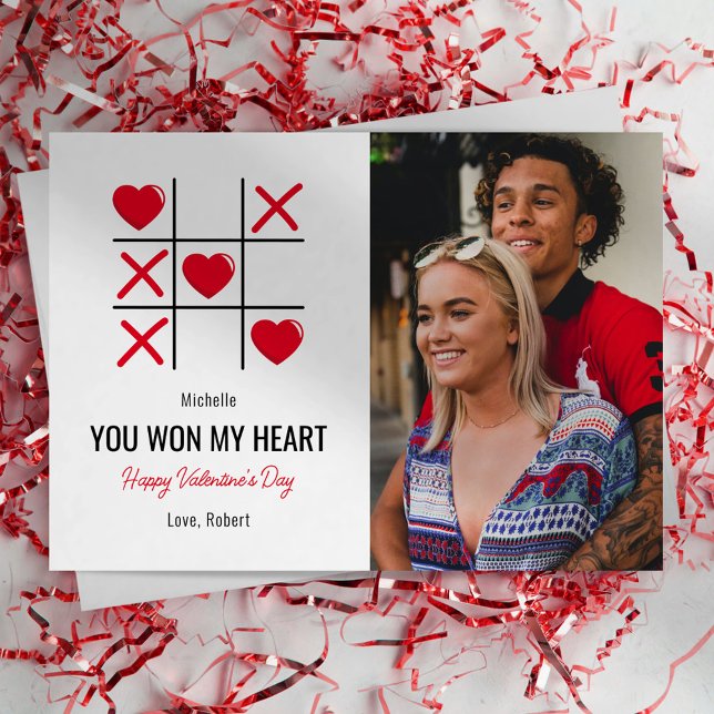 Valentines Hearts and Crosses Photo Card (Creator Uploaded)