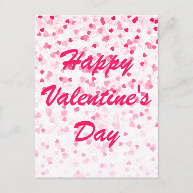 Valentine's Hearts and Love Postcard (Front)