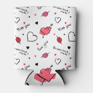 Valentine's Hearts Arrow Seamless Can Cooler
