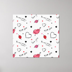 Valentine's Hearts Arrow Seamless Canvas Print
