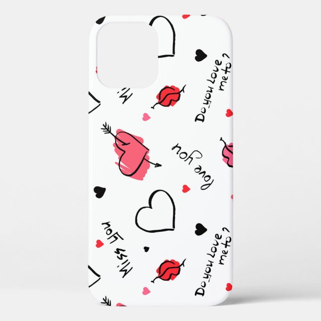 Valentine's Hearts Arrow Seamless Case-Mate iPhone Case (Back)