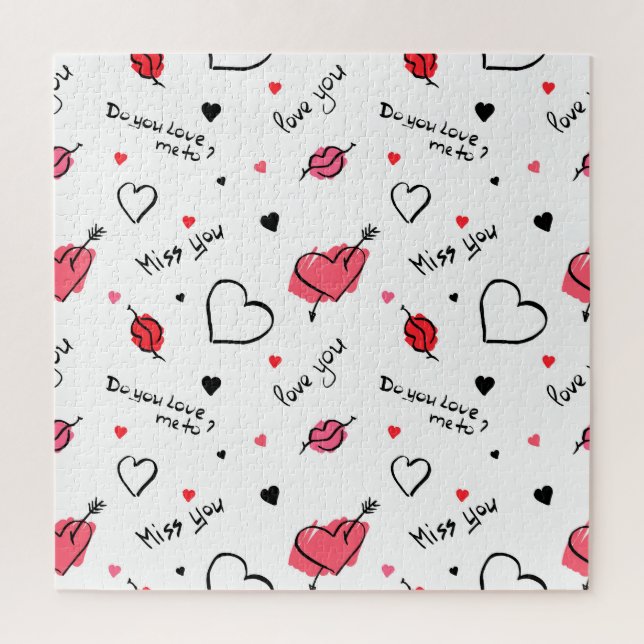 Valentine's Hearts Arrow Seamless Jigsaw Puzzle (Vertical)