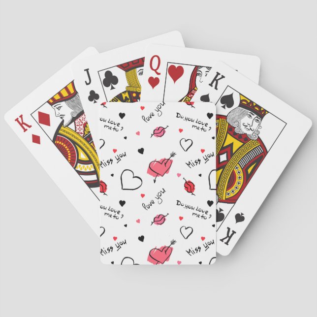 Valentine's Hearts Arrow Seamless Playing Cards (Back)