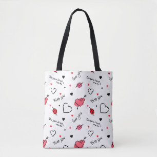 Valentine's Hearts Arrow Seamless Tote Bag