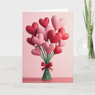 Valentines Hearts Bouquet Card