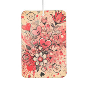 Valentines Hearts / Daisy / Splatter Art / Sangria Car Air Freshener