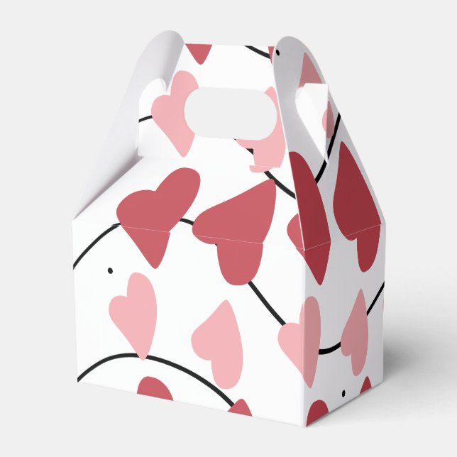 Valentines Hearts Doodles Dots Pattern      Favour Box (Back Side)