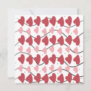 Valentines Hearts Doodles Dots Pattern      Postca Card