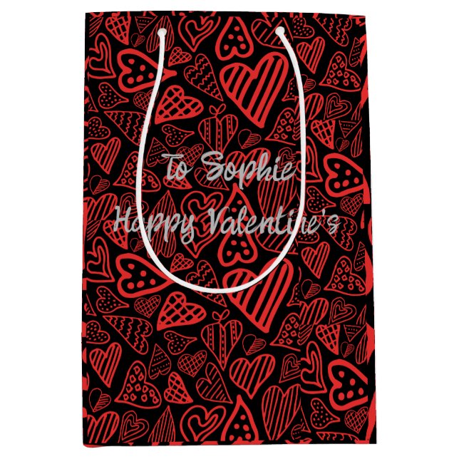 Valentine's hearts gift bag - customise  (Front)
