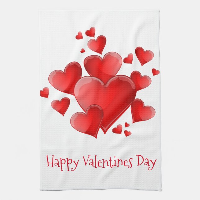 Valentine's Hearts Kitchen Towel (Vertical)