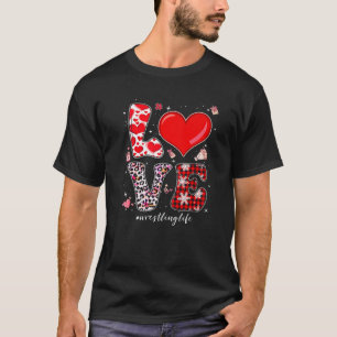 Valentines Hearts Love Wrestling Lover Leopard Buf T-Shirt