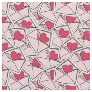 Valentine's Hearts on Envelopes Fabric