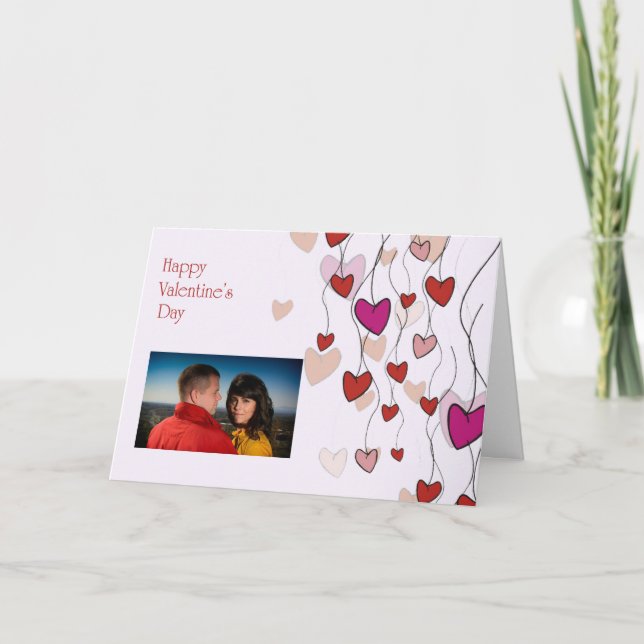 Valentine's Hearts Photo Card Card (Front)