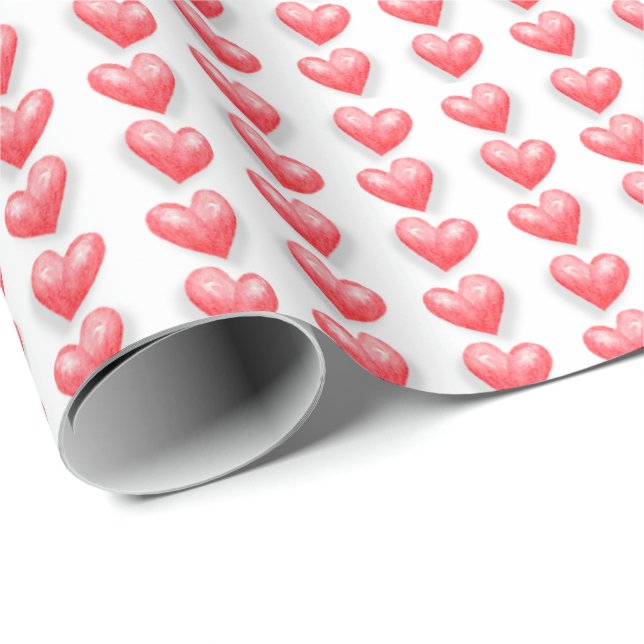 Valentine's Hearts  Wrapping Paper (Roll Corner)