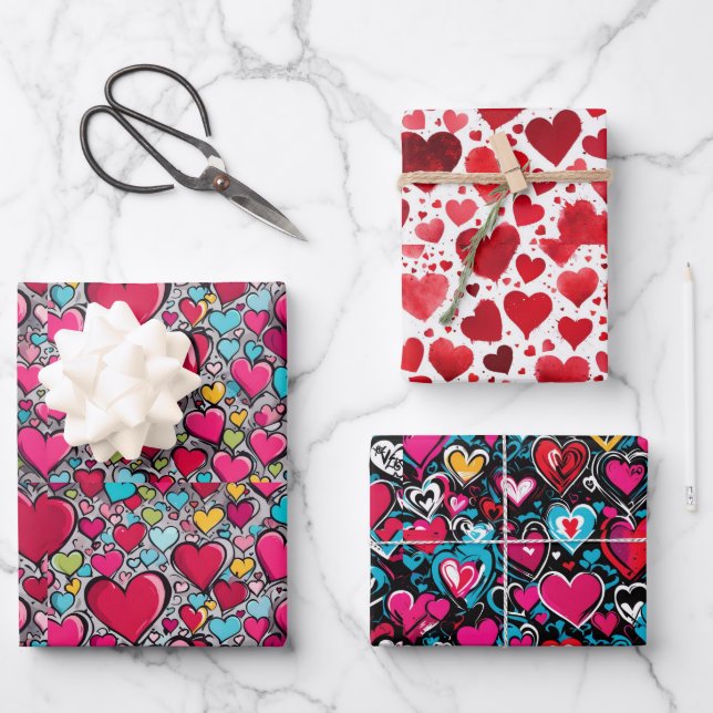 Valentine's Hearts x 3 sheets (Front)