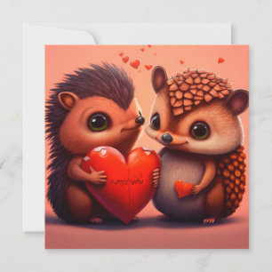Valentine's hedgehogs cartoon 