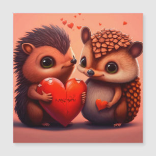Valentine's hedgehogs cartoon