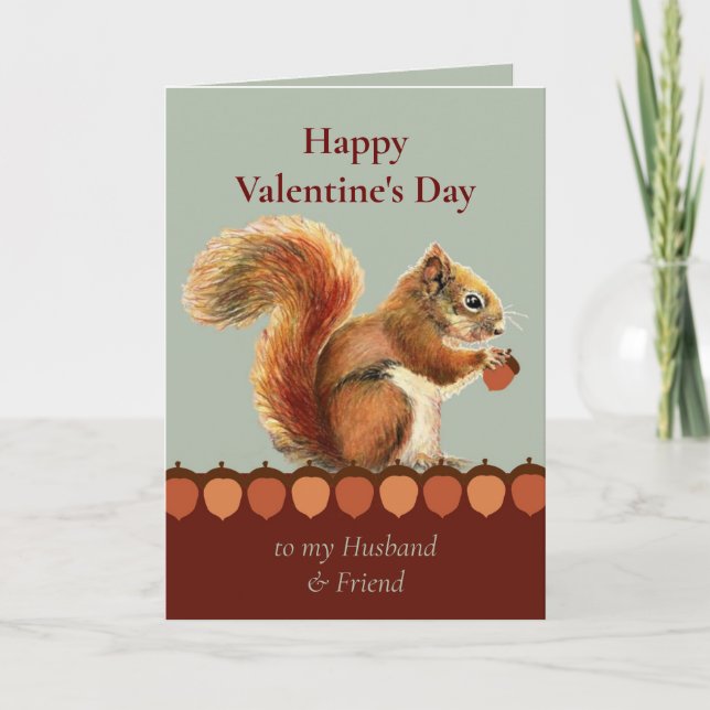 Valentine's Husband Friend Still Nuts About You  Card (Front)