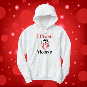Valentine's I Crush Hearts cute spider   Hoodie