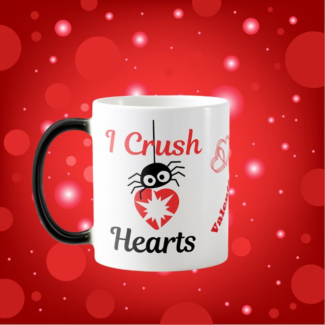 Valentine's I Crush Hearts cute spider | Magic Mug (Creator Uploaded)