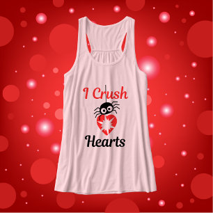 Valentine's I Crush Hearts cute spider Singlet