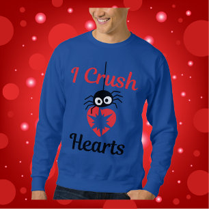 Valentine's I Crush Hearts cute spider   Sweatshirt