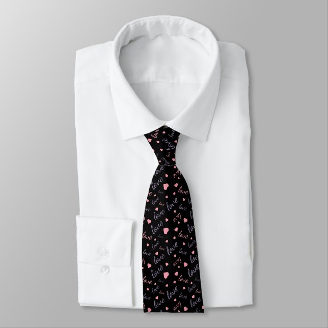 Valentines In Typo Graphed Love Tie (Tied)