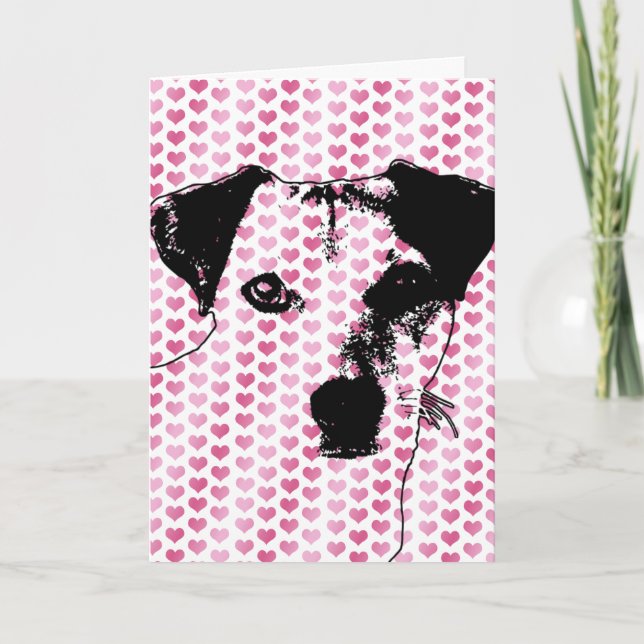 Valentines - Jack Russell Silhouette Holiday Card (Front)
