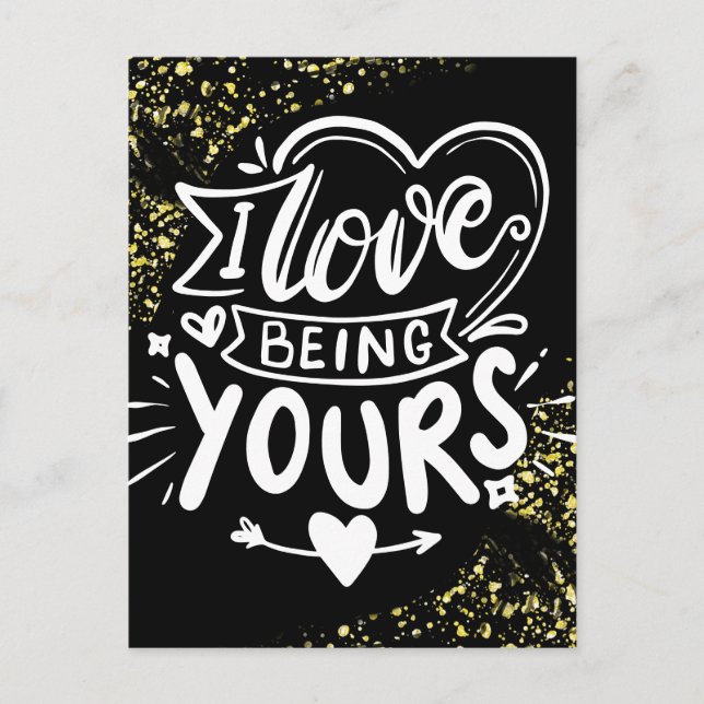 Valentines Jail Prison Long Distance Black Gold Holiday Postcard (Front)