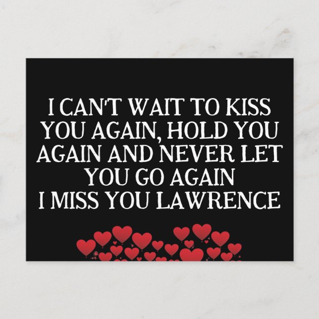 Valentines Jail Prison Long Distance Hearts Name Holiday Postcard (Front)