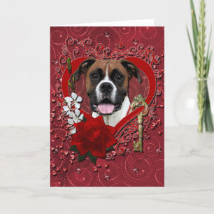 Valentines - Key to My Heart - Boxer - Vindy Holiday Card