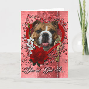 Valentines - Key to My Heart - Bulldog Holiday Card