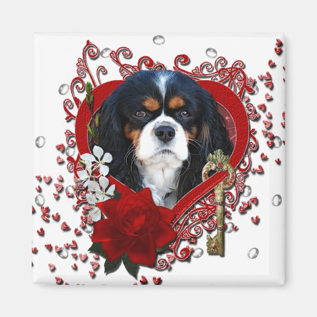 Valentines - Key to My Heart - Cavalier - Dark Magnet (Front)