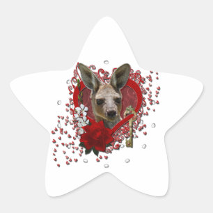 Valentines - Key to My Heart - Kangaroo Star Sticker
