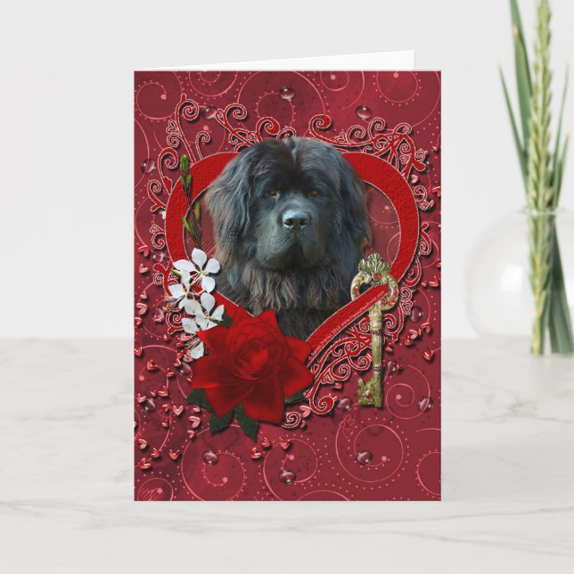 Valentines - Key to My Heart - Newfoundland Holiday Card (Front)