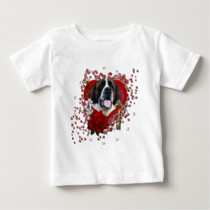 Valentines - Key to My Heart - Saint Bernard - Mae Baby T-Shirt