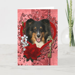 Valentines - Key to My Heart - Sheltie - Chani Holiday Card