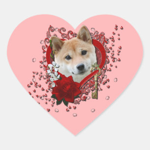 Valentines - Key to My Heart - Shiba Inu Sticker
