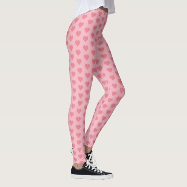 Valentine's Leggings Pink Hearts Leggings (Right)