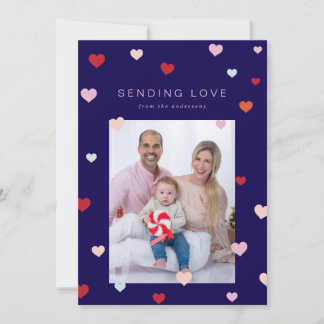 Valentine's Little hearts floating Holiday Card