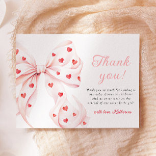 Valentine's Little Sweetheart Baby Shower Thank You Card