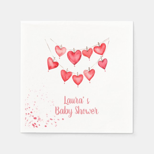 Valentine's Little Sweetheart Pink Baby Napkin (Front)
