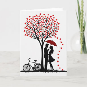 Valentines Love Couple Tree Card