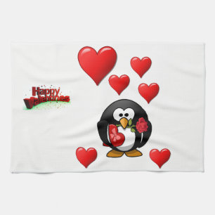 valentines love kitchen hand towel