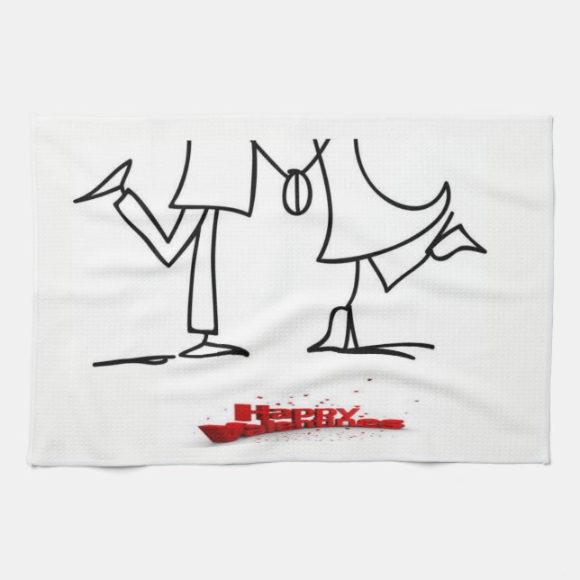 valentines love kitchen hand towel (Horizontal)
