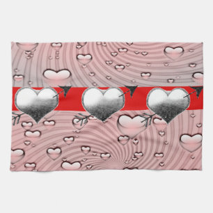 valentines love kitchen hand towel