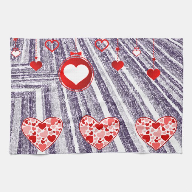 valentines love kitchen hand towel (Horizontal)