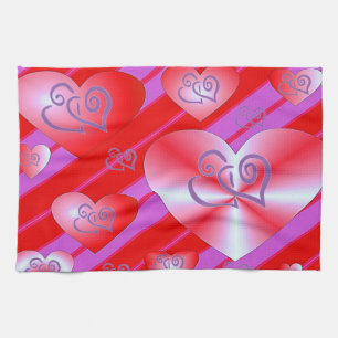 valentines love kitchen hand towel