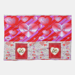 valentines love kitchen hand towel
