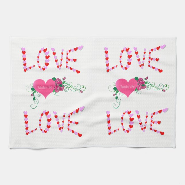 valentines love kitchen hand towel (Horizontal)